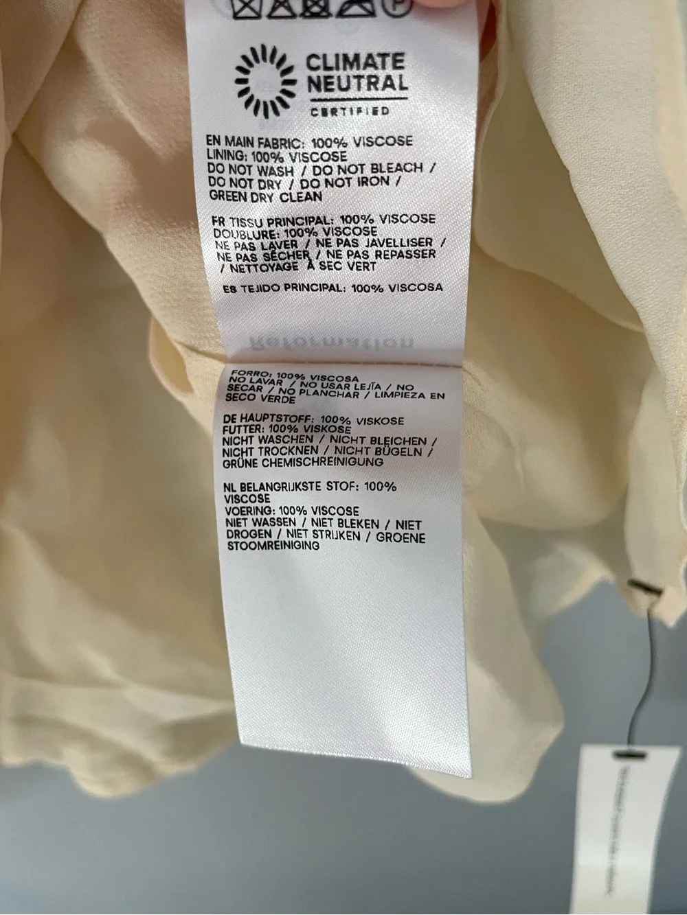 Reformation - Nara Smith - Whimsical Dress in Sugar - Cream Tie-Neck Mini Dress